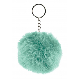 Turquoise pom-pom keychain