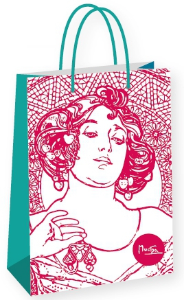 Gift bag Alfons Mucha – Ruby, Fresh Collection, large
