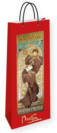 Dárková taška na lahev Alfons Mucha