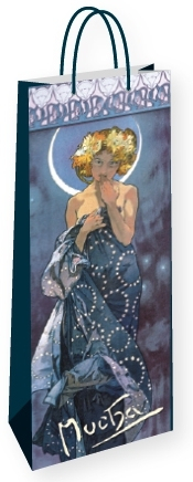 Dárková taška na lahev Alfons Mucha – The Moon
