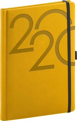 Denní diář Ajax 2020, zlatý, 15 × 21 cm