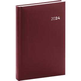 Daily diary Balacron red 2024, 15 × 21 cm