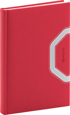 Daily diary Bern red-silver 2019, 15 x 21 cm