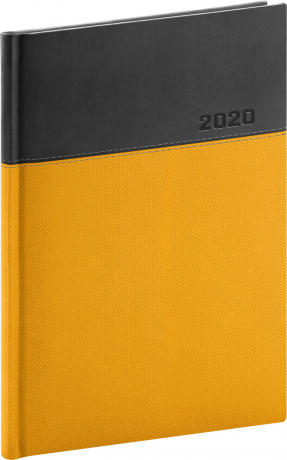Denní diář Dado 2020, žlutočerný, 15 × 21 cm