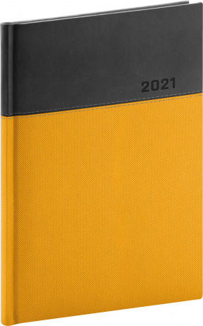 Daily diary Dado yellow-black 2021, 15 × 21 cm
