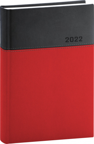 Denní diář Dado 2022, červenočerný, 15 × 21 cm