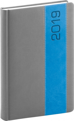 Daily diary Davos gray-blue 2019, 15 x 21 cm
