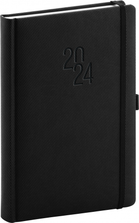 Diamante 2024 Daily Diary, black, 15 × 21 cm