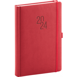 Daily diary Diamante red 2024, 15 × 21 cm