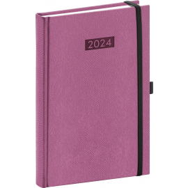 Denní diář Diario 2024, růžový, 15 × 21 cm