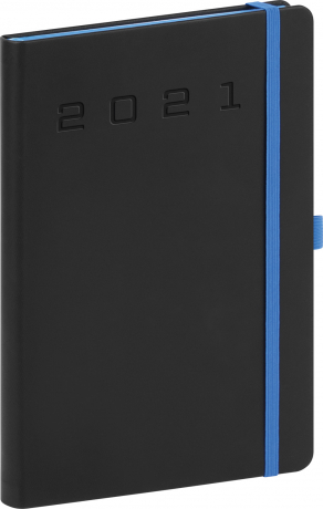 Daily diary Nox black-blue 2021, 15 × 21 cm