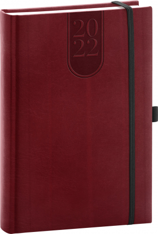 Denní diář Oxford 2022, červený, 15 × 21 cm