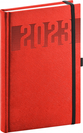 Daily diary Silhouette red 2023, 15 × 21 cm