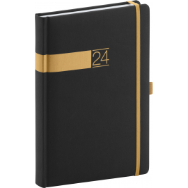 Twill 2024 Daily Diary, black-gold, 15 × 21 cm