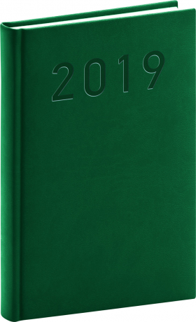 Denní diář Vivella Classic 2019, zelený, 15 x 21 cm