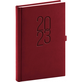 Daily diary Vivella Classic burgundy 2023, 15 × 21 cm