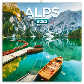 Poznámkový kalendář Alpy 2023, 30 × 30 cm