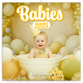 Poznámkový kalendář Babies – Věra Zlevorová 2025, 30 × 30 cm