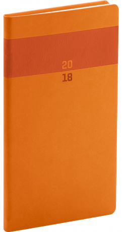 Kapesní diář Aprint 2018, oranžový, 9 x 15,5 cm