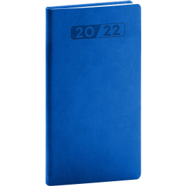Kapesní diář Aprint 2022, modrý, 9 × 15,5 cm