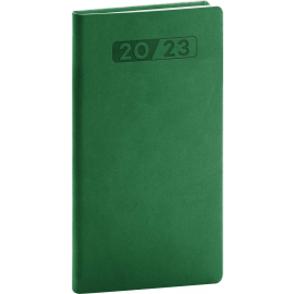 Kapesní diář Aprint 2023, zelený, 9 × 15,5 cm