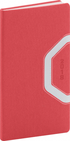 Kapesní diář Bern 2018, červenostříbrný, 9 x 15,5 cm