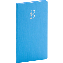 Kapesní diář Capys 2022, světle modrý, 9 × 15,5 cm