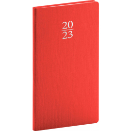 Kapesní diář Capys 2023, červený, 9 × 15,5 cm