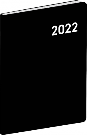 Kapesní diář Černý 2022, plánovací měsíční, 7 × 10 cm