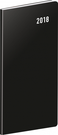 Pocket diary Čierny SK 2018, plánovací měsíční, 8 x 18 cm