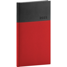 Kapesní diář Dado 2023, červenočerný, 9 × 15,5 cm