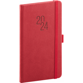 Pocket diary Diamante red 2024, 9 × 15,5 cm