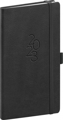 Pocket diary Majestic black 2023, 9 × 15,5 cm