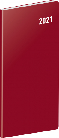 Pocket diary Burgundy, planning monthly 2021, 8 × 18 cm