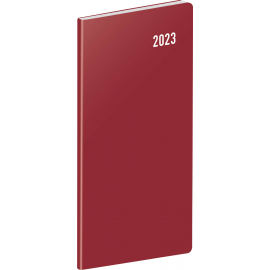 Kapesní diář Vínový 2023, plánovací měsíční, 8 × 18 cm
