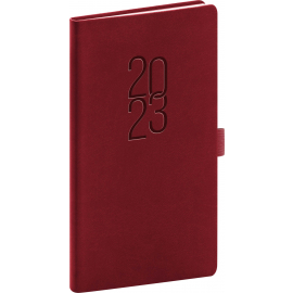 Pocket diary Vivella Classic burgundy 2023, 9 × 15,5 cm