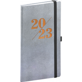 Kapesní diář Vivella Fun 2023, stříbrný, 9 × 15,5 cm