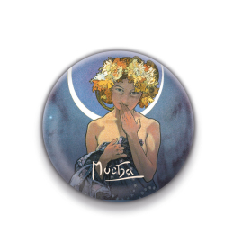 Magnet Alphonse Mucha – Luna, rounded, 5 cm