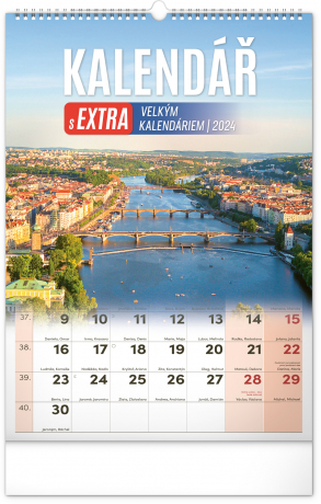 2024 Wall Calendar with Extra Large Calendarium, 33 x 46 cm