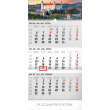 Wall calendar 3months Bratislava grey with Slovak names 2019, 29,5 x 43 cm