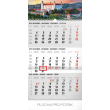 Nástěnný kalendář 3 mesačný Bratislava šedý – so slovenskými menami SK 2019, 29,5 x 43 cm