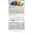 Nástěnný kalendář 3 měsíční truck šedý – s českými jmény 2019, 29,5 x 43 cm
