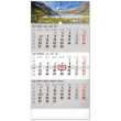 Nástěnný kalendář 3měsíční Krajina šedý – s českými jmény 2022, 29,5 × 43 cm