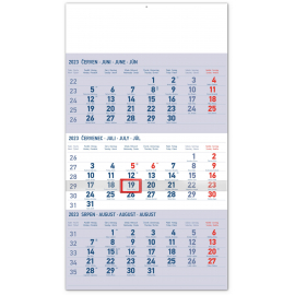 Wall calendar 3months Standard blue with Czech names 2023, 29,5 × 43 cm