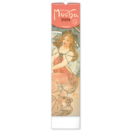 Nástěnný kalendář Alfons Mucha 2024, 12 × 48 cm