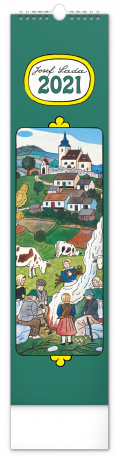 Nástěnný kalendář Josef Lada – Na vsi 2021, 12 × 48 cm