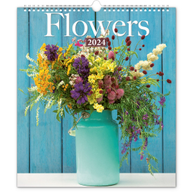 Nástěnný kalendář Květiny 2024, 30 × 34 cm