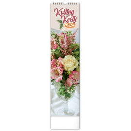 Wall calendar Flowers CZ/SK 2024, 12 × 48 cm