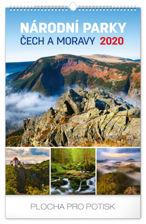 Wall calendar Národní parky Čech a Moravy 2020, 33 × 46 cm