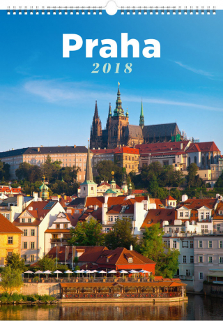 Nástěnný kalendář Praha 2018, 33 x 46 cm